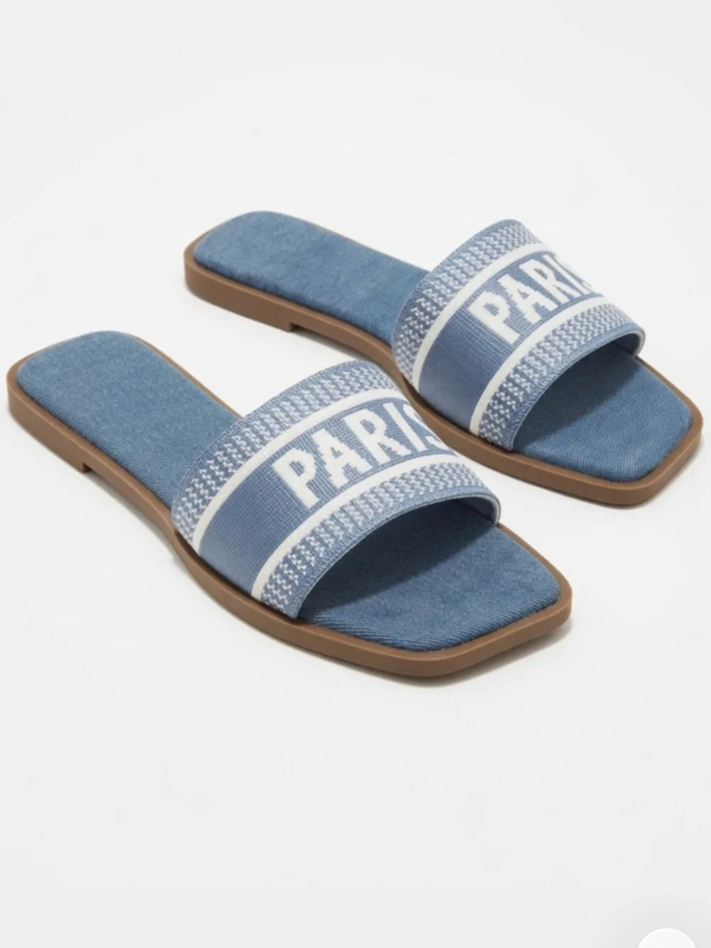NEW NICOLE MILLER Blue CITY PARIS SANDALS  SLIDE